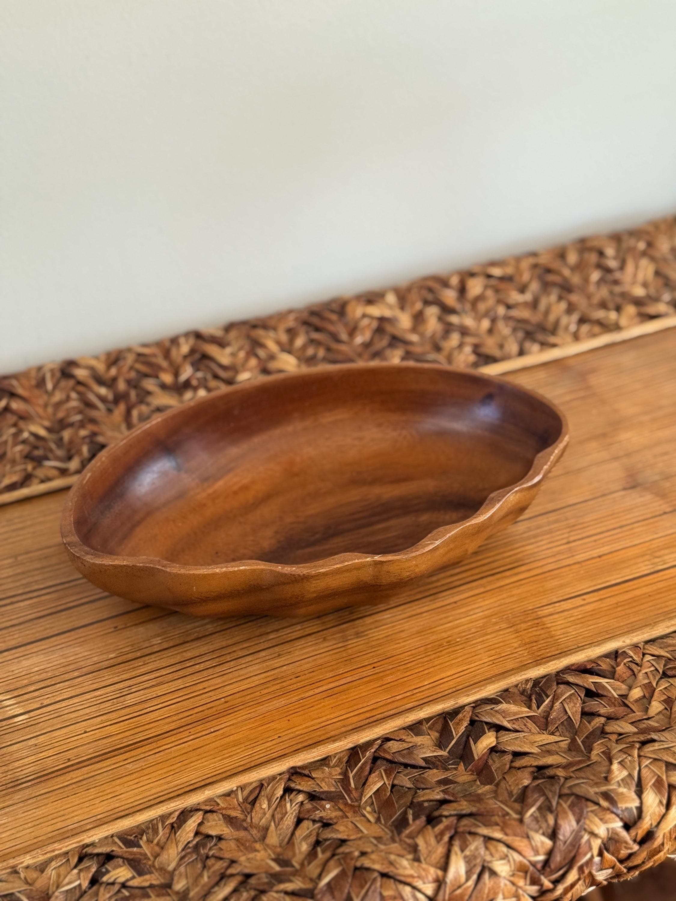 Vintage Danish Scallop-Shaped Teak Bowl