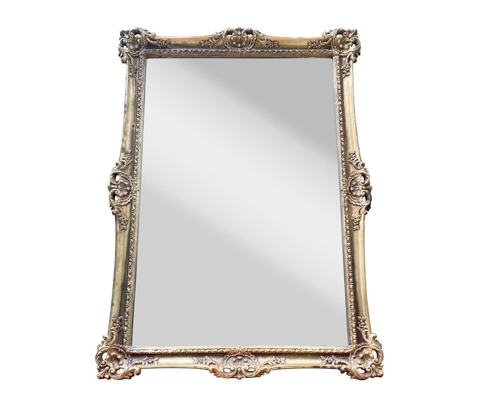 1950s Large Victorian Style Golden Ornate Mirror