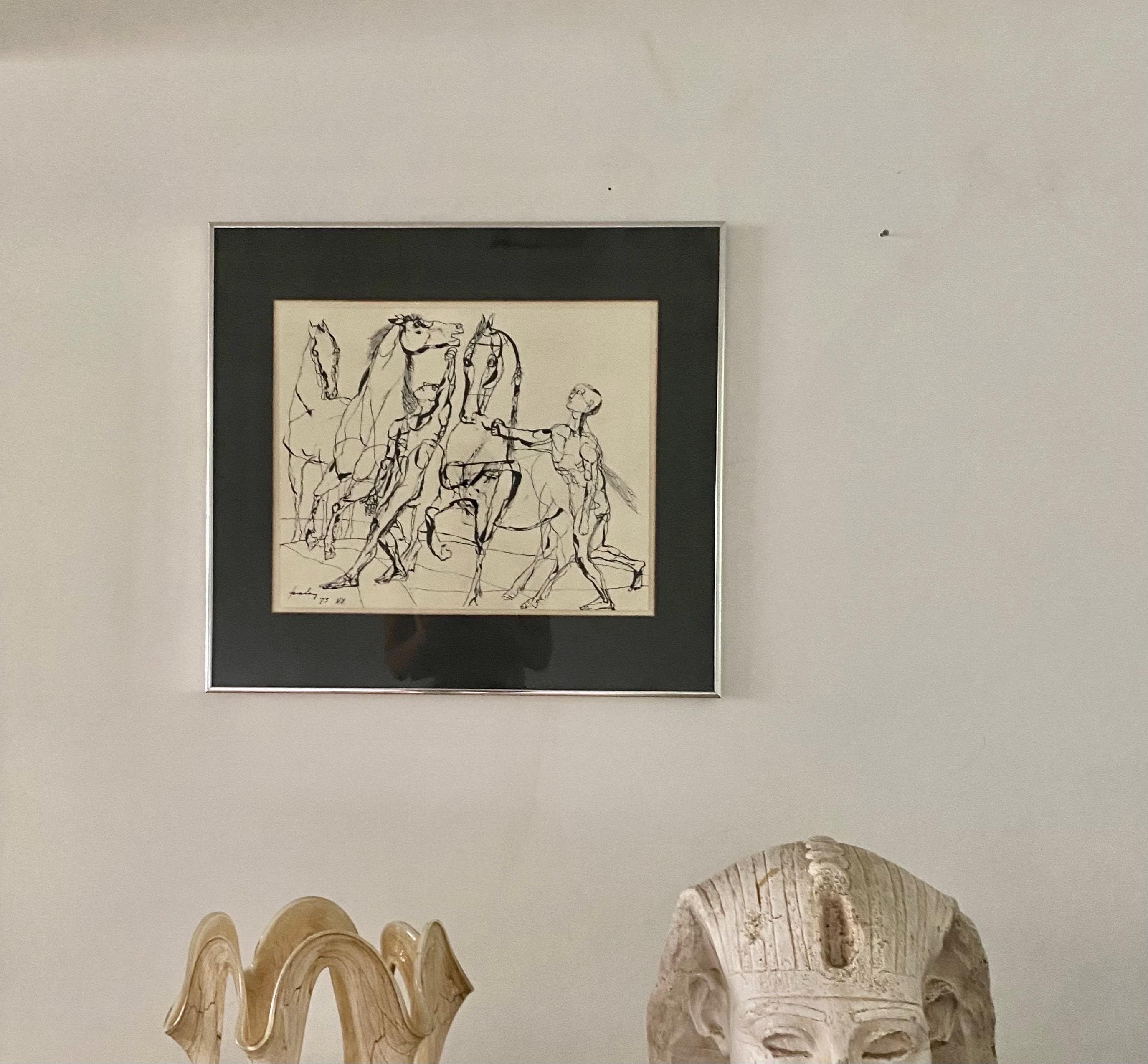 Lajos Szalay, Original Ink Drawing, New York, 1973