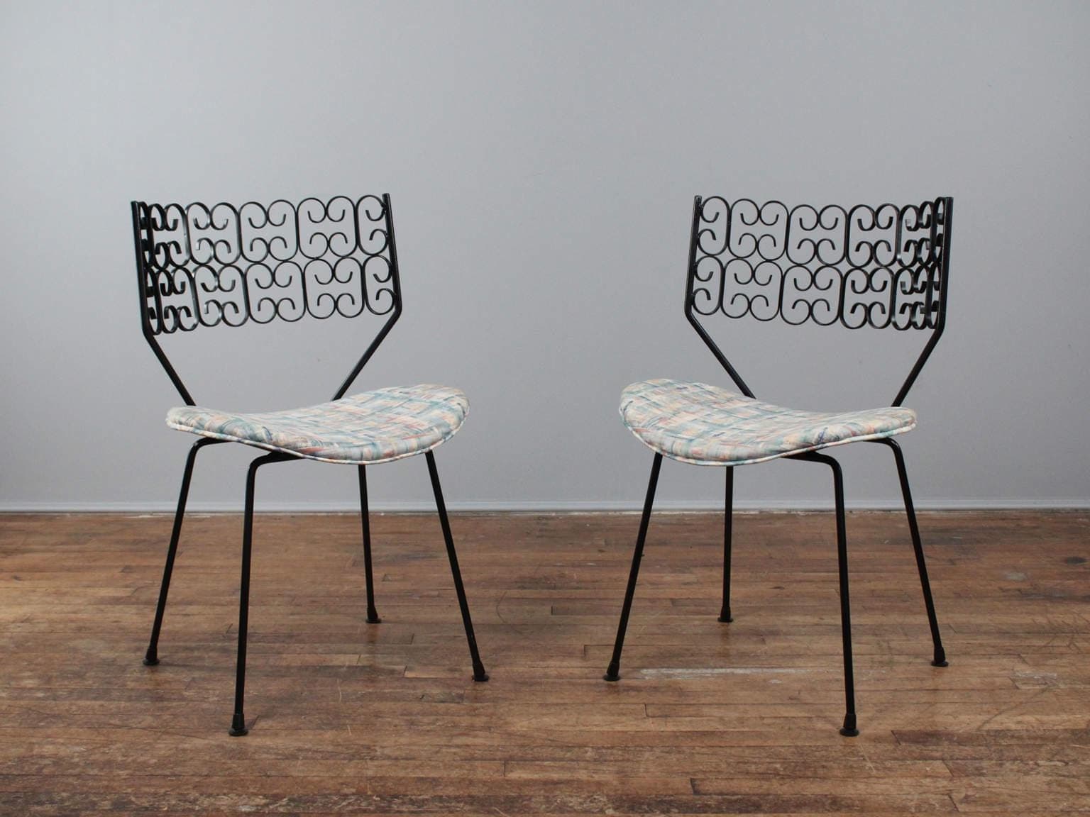 Pair of Wrought Iron Grenada Chairs in style of Arthur Umanoff