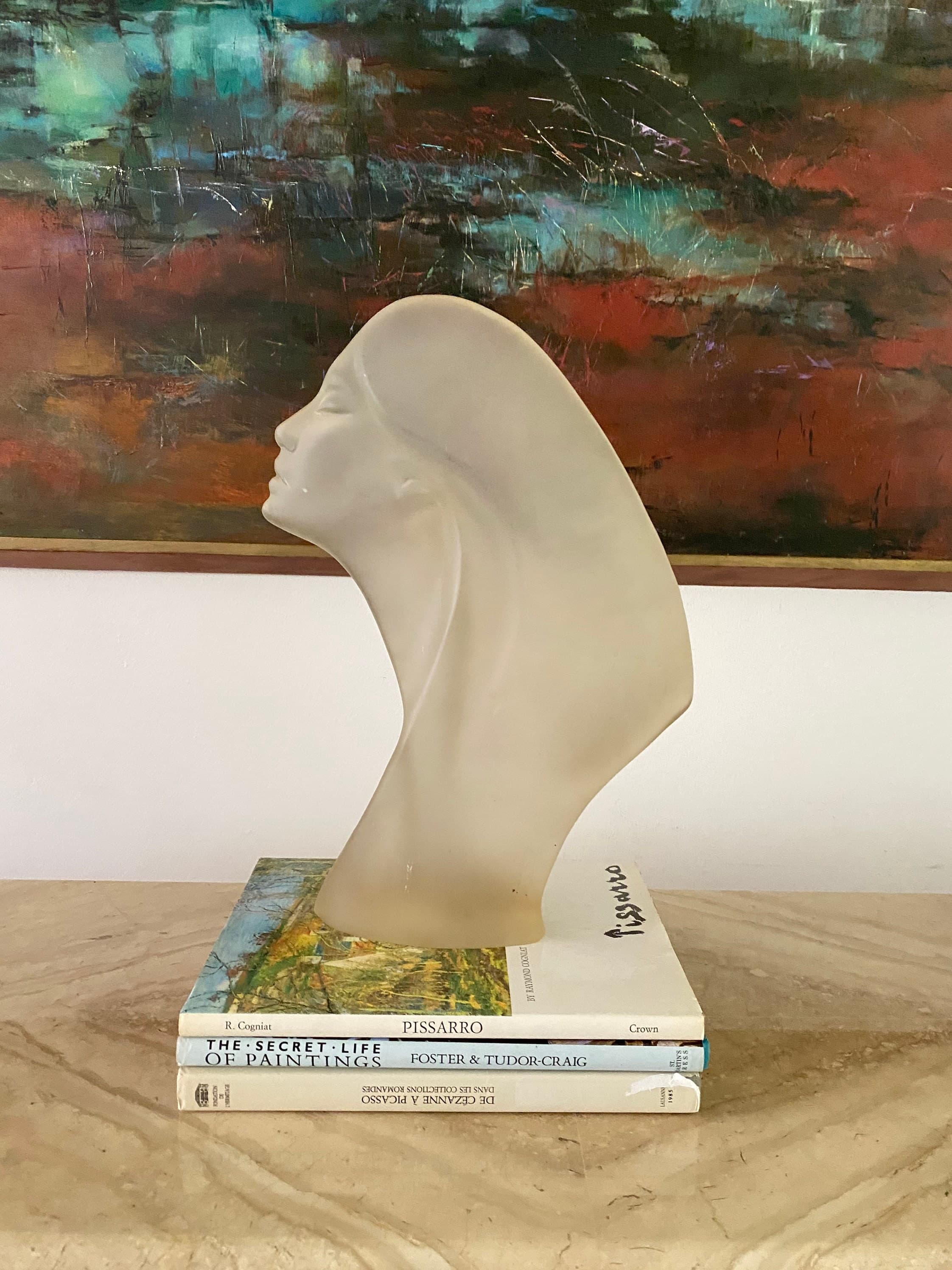 Vintage 1983 Austin Productions Resin Bust Sculpture, Vintage Austin Statue, Female Profile Bust Sculpture, Woman Head Bust Statue