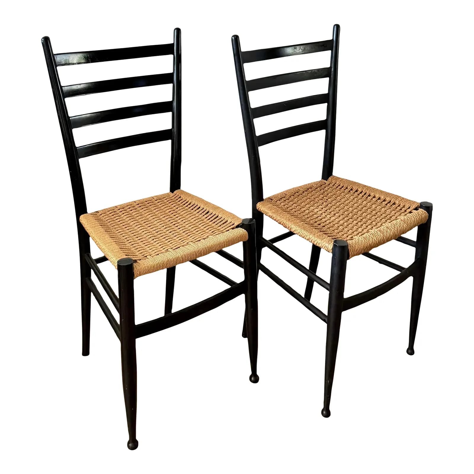 Set of 2 Italian Rope Dining Chairs