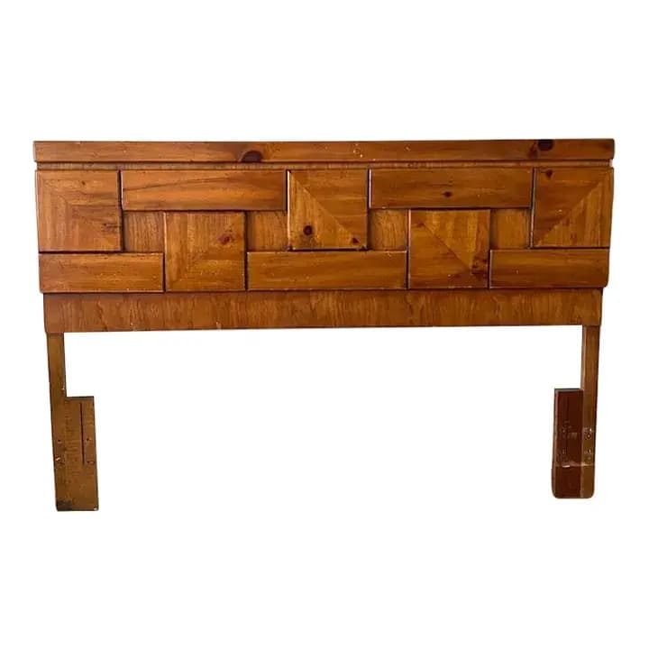 1970s Brutalist Queen Headboard