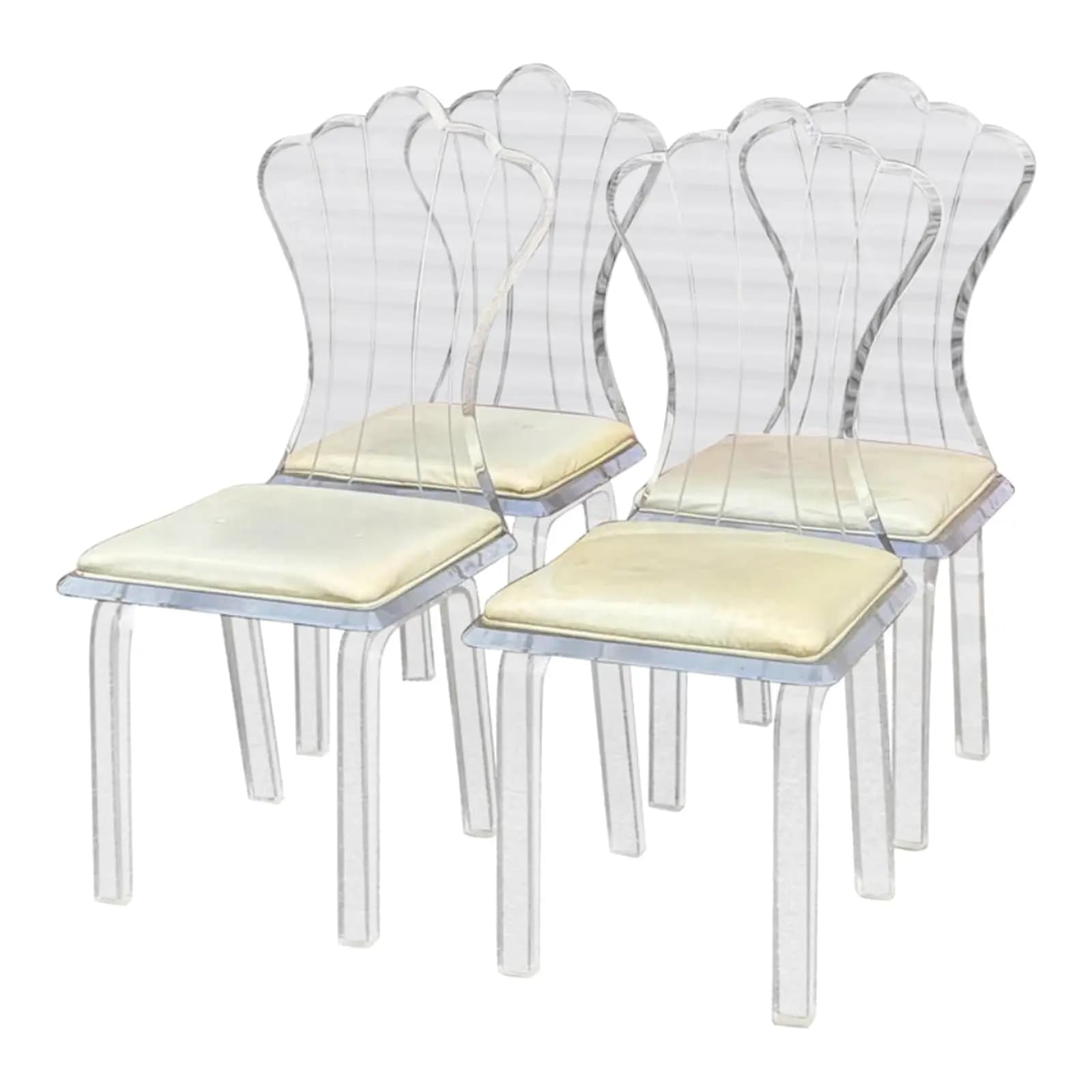 Set of 4 Lucite Dining Chairs