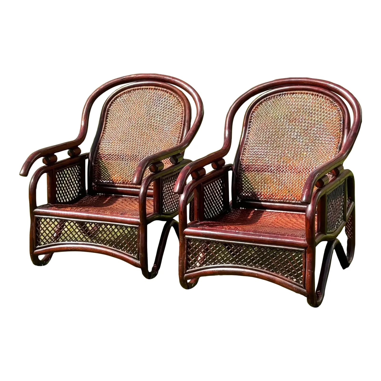 Pair of 1970s Bamboo Armchairs