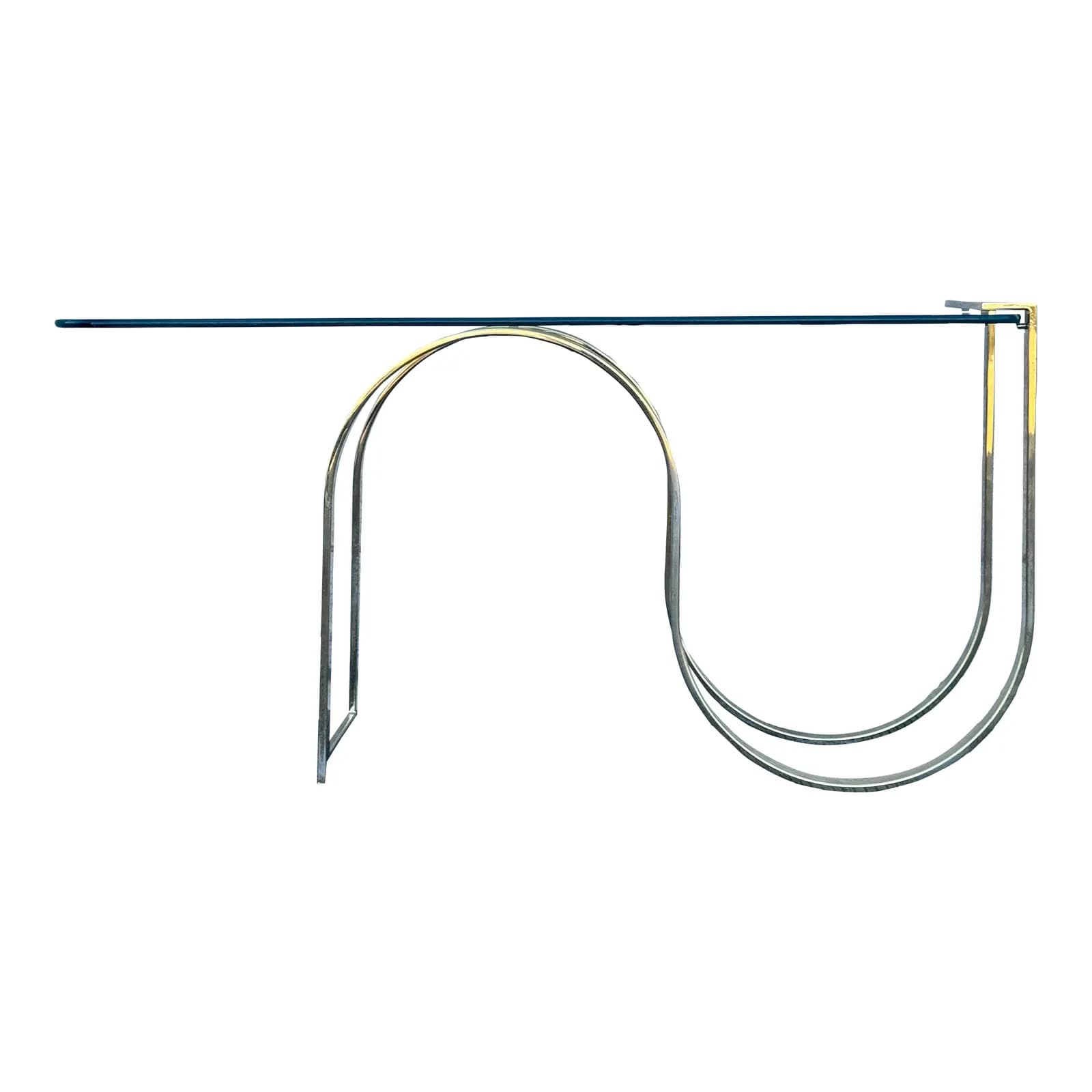 1980s Brass Glass Console Table