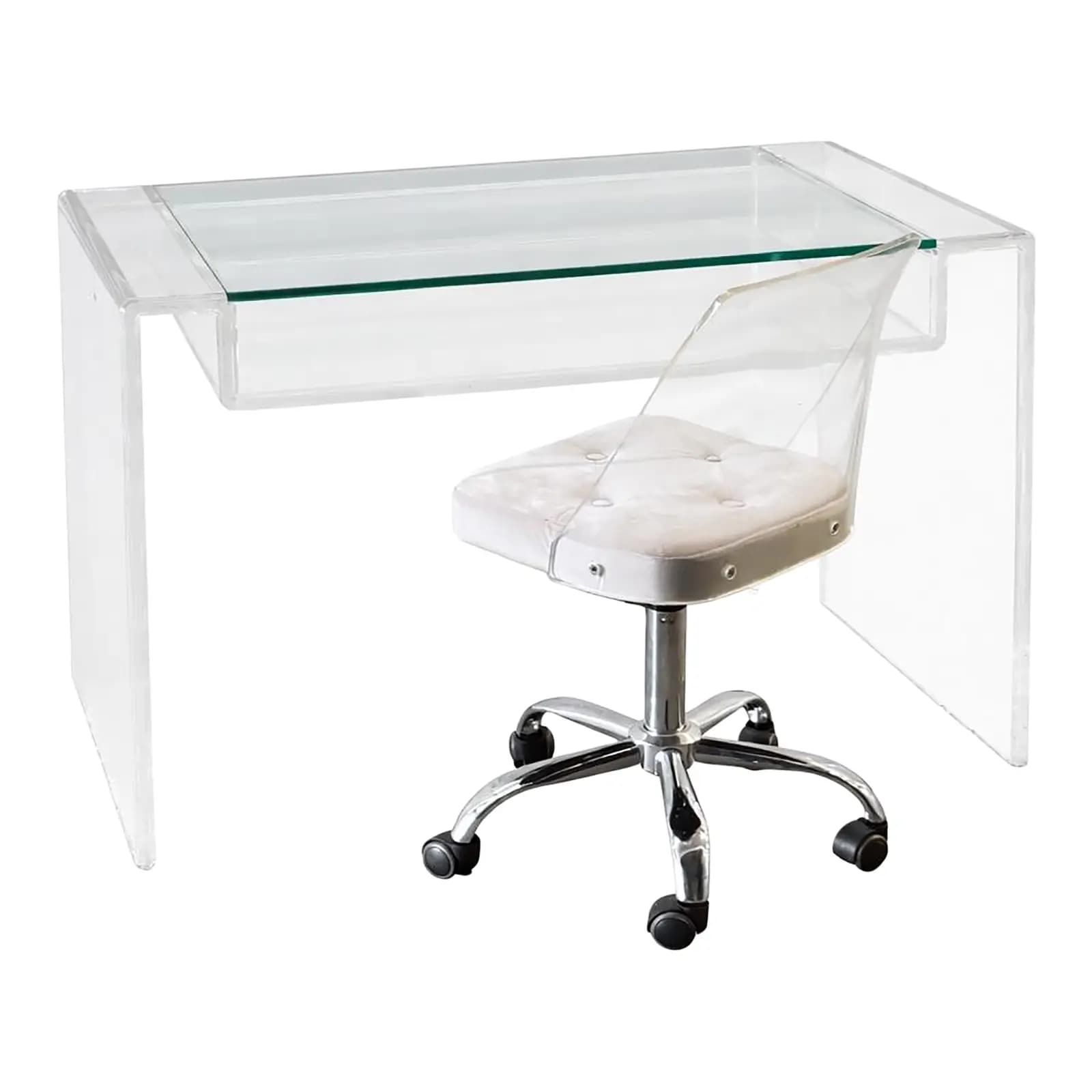 1980s Lucite Waterfall Vanity Desk