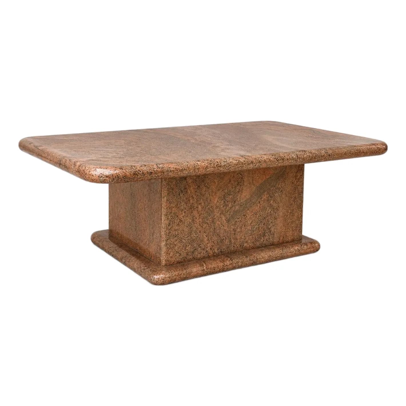 1980s Rose Granite Coffee Table