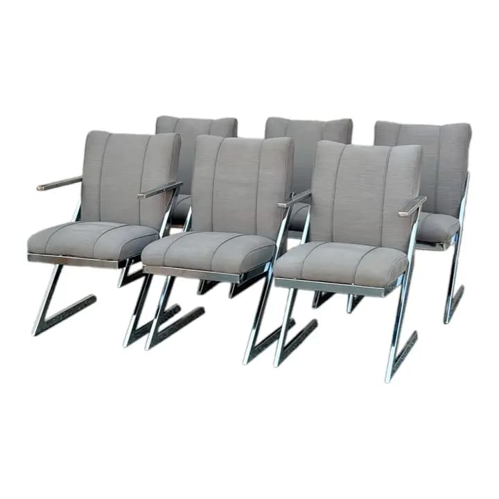 Set of 6 Postmodern Cantilever Chairs