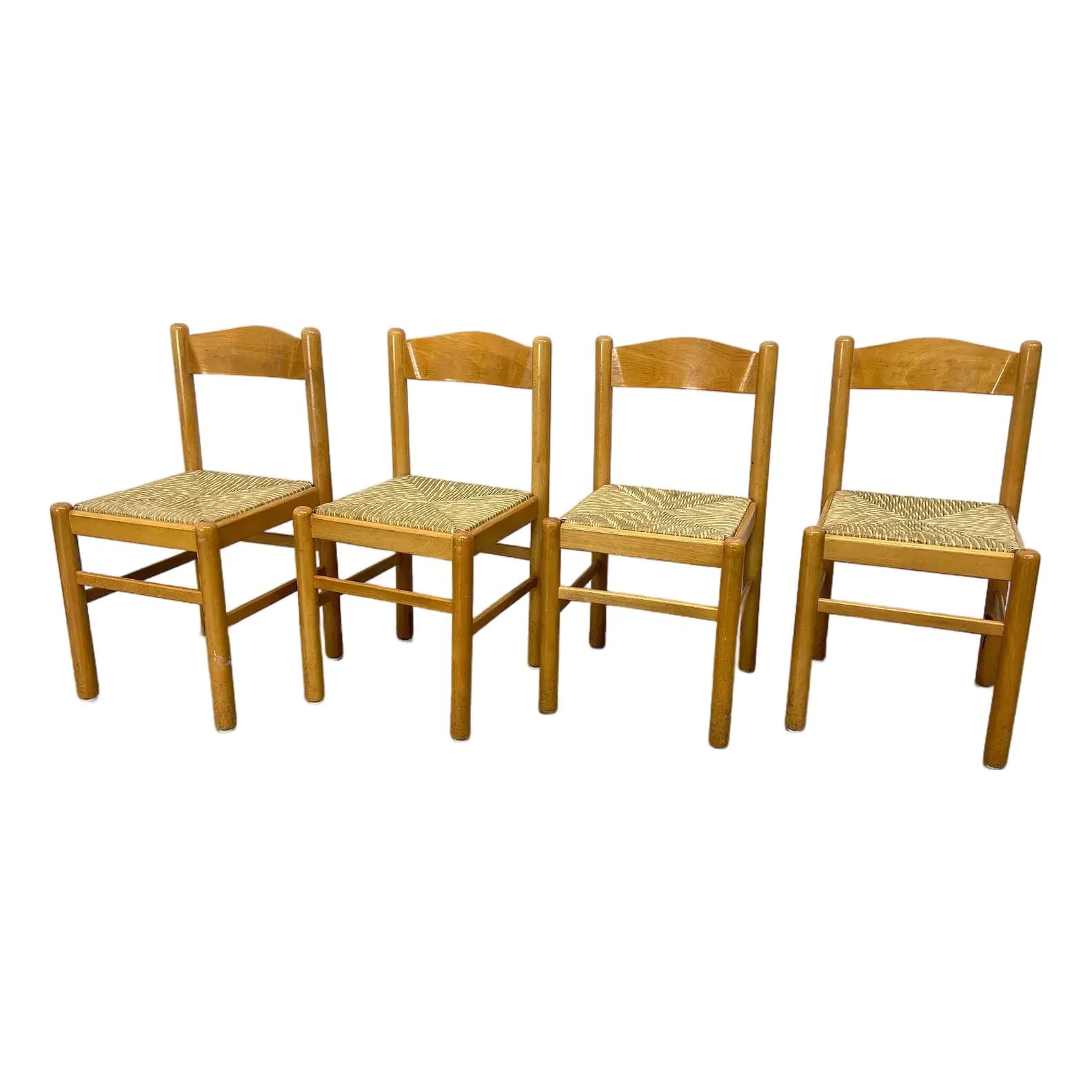 Set of 4 Rush Dining Chairs