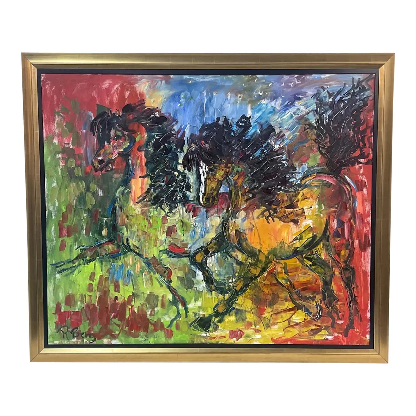 Expressionist Wild Horse Oil Painting