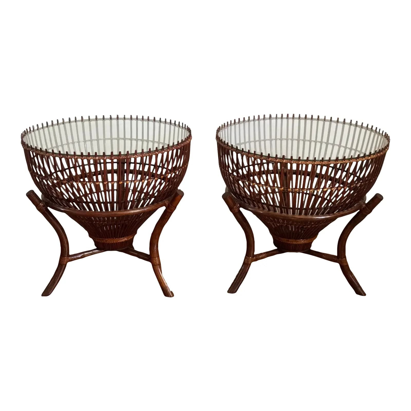 Franco Albini Style Basket Tables