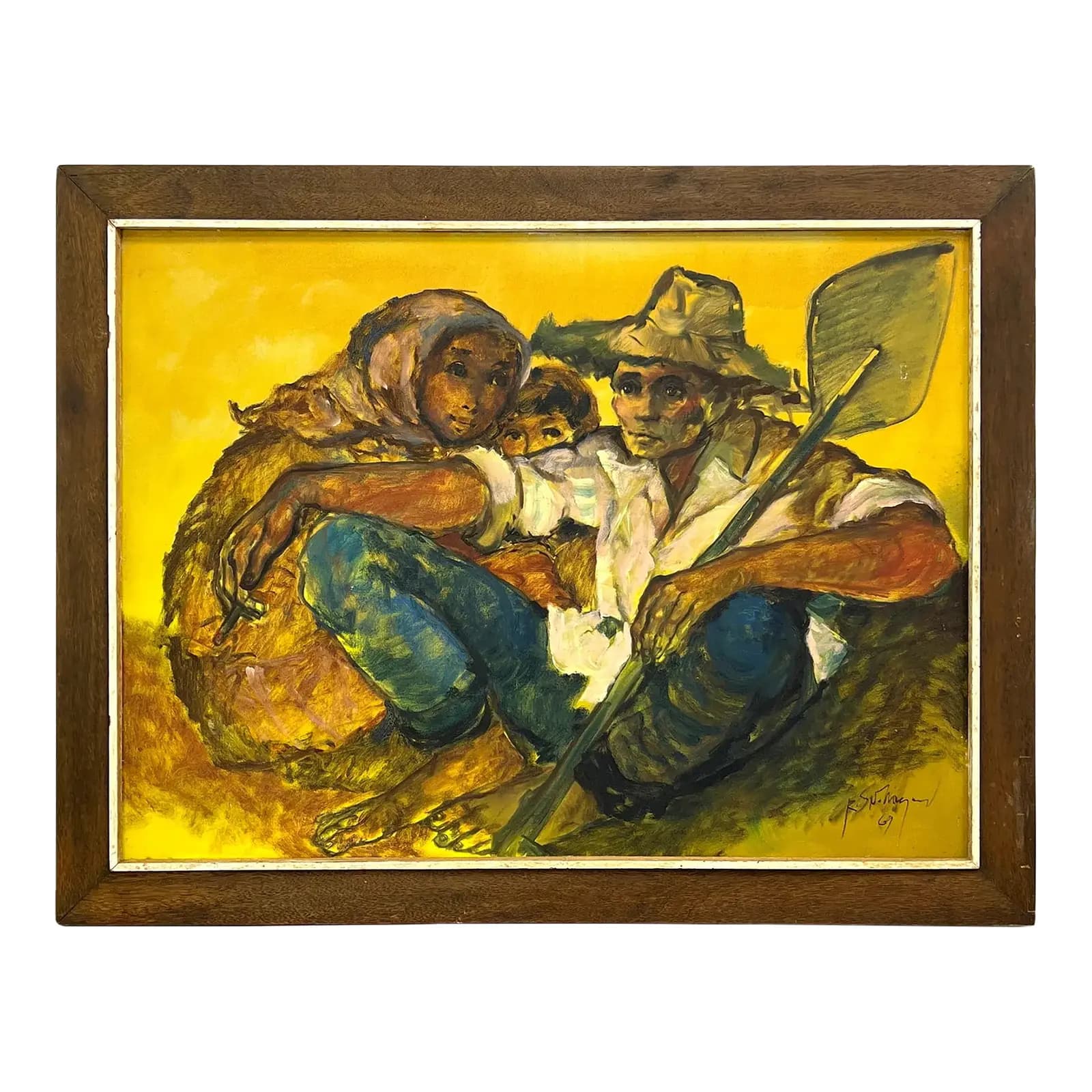 Mid-Century Figural Oil Painting