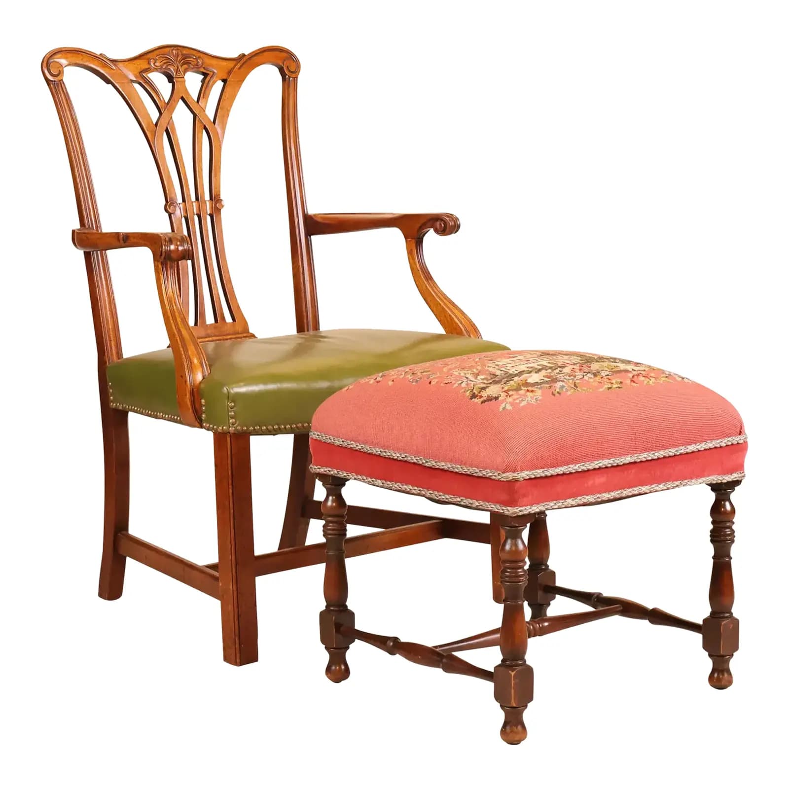 George III Armchair and Footstool