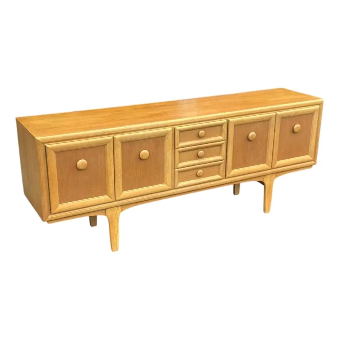 Modern Oak Paneled Credenza
