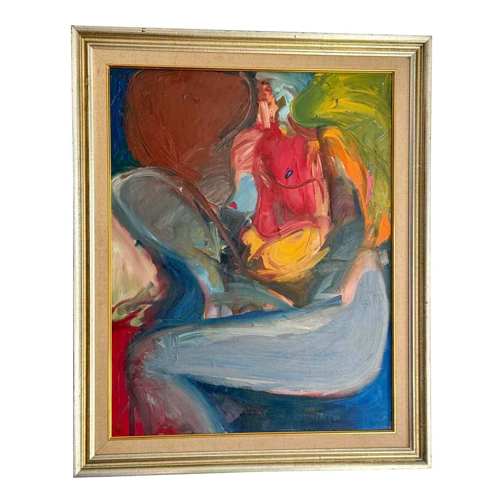 Mid Century Abstract Oil Painting