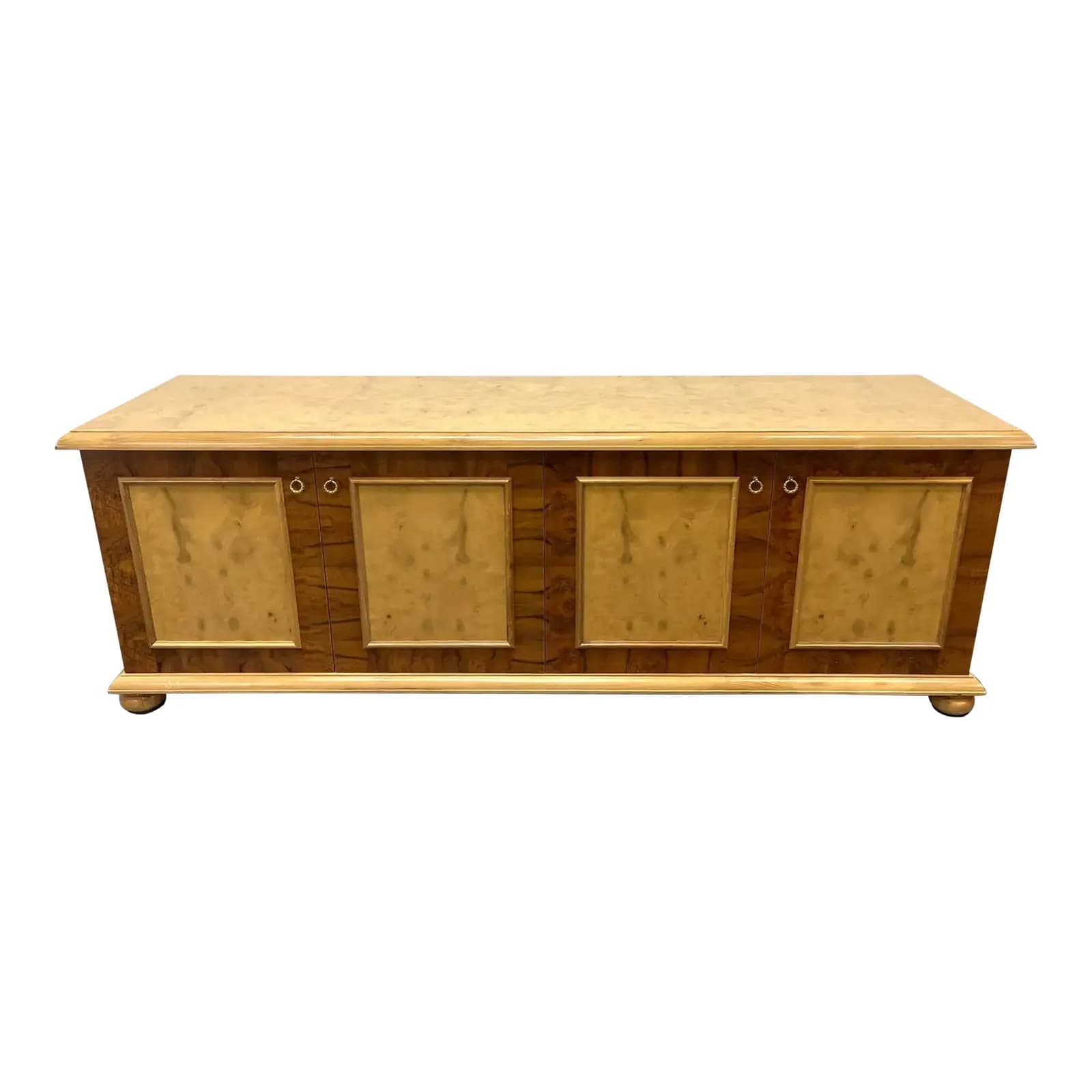 Two-Tone Burl Wood Credenza
